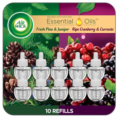 Air Wick Plug in Scented Oil Refill, 7ct, Apple Cinnamon Medley, Fall Scent, Essential Oils, Air Freshener