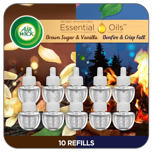 Air Wick Plug in Scented Oil Refill, 7ct, Apple Cinnamon Medley, Fall Scent, Essential Oils, Air Freshener