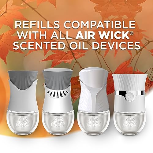 Air Wick Plug in Scented Oil Refill, 7ct, Apple Cinnamon Medley, Fall Scent, Essential Oils, Air Freshener