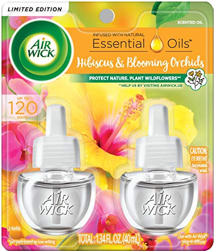 Air Wick Plug in Scented Oil Refill, 7ct, Apple Cinnamon Medley, Fall Scent, Essential Oils, Air Freshener