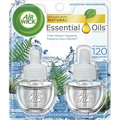 Air Wick Plug in Scented Oil Refill, 7ct, Apple Cinnamon Medley, Fall Scent, Essential Oils, Air Freshener