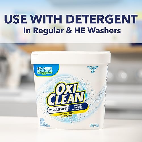 OxiClean White Revive Laundry Whitener and Stain Remover Powder, 5 lb